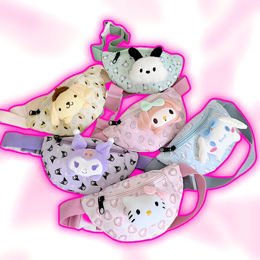 Hello Kitty Waist Bags With Cute Plush Designs